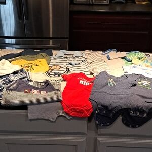0-3 Months Assorted Baby Boy Onesies Collection 16 Pieces